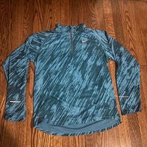 Nike Blue Patterned Dri-FIT Half-Zip Pullover
